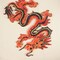 1 Pair of Chinese Dragon Embroidery Patch Red Gold Black Iron On Appliques